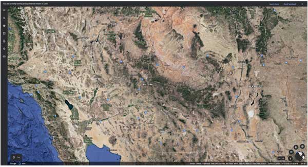 Google Earth 2D map of AZ