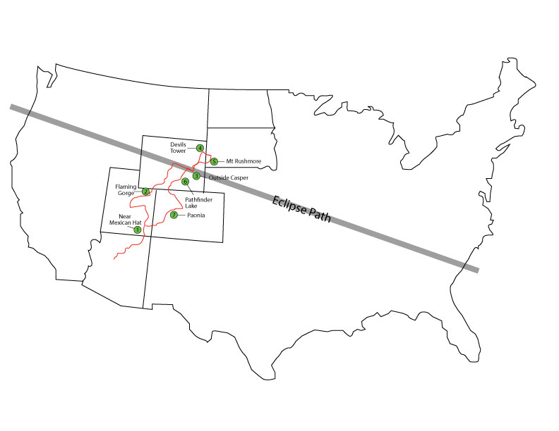 Eclipse vacation route.